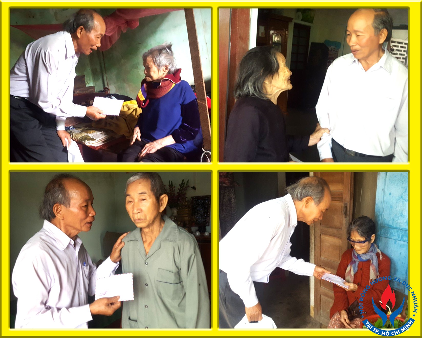 Thầy Trần Huyền Phương luôn nhiệt tình và sát sau với các hoạt động chăm lo cho người già ở địa phương